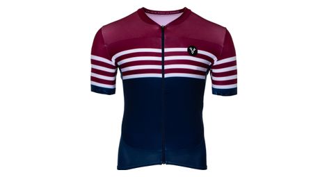 Maillot manches courtes lebram tourmalet bordeaux marine