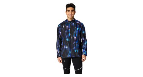 Veste coupe-vent asics road lite-show packable bleu homme