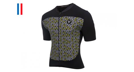 Maglia manica corta lebram croix de fer nera gialla vestibilità slim