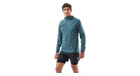 Veste Imperméable Compressport Tempest Waterproof Bleu Homme