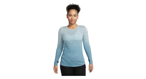 Haut manches longues nike dri fit adv run division femme bleu gris