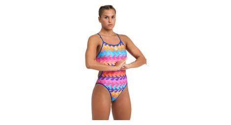 Dames 1-delig zwempak arena challenge back reversible multi colours