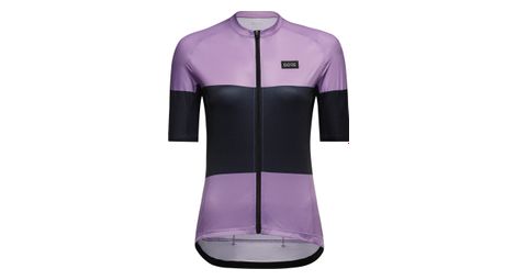 Maillot manches courtes gore wear spirit stripes violet bleu