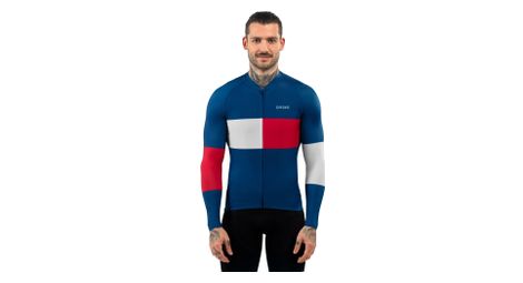Maillot vélo manches longues homme cyclisme m2 vezzana bleu
