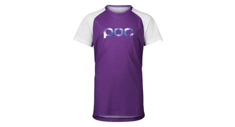 Poc essential mtb short sleeve jersey purple/white