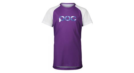 Maillot manches courtes enfant poc essential mtb violet blanc