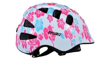 Casque enfant optimiz - fleurs blanc rose bleu - extra small