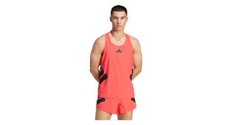 Adidas adizero road to records tank red uomo