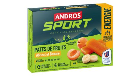 Pate de fruit andros sport energie abricot banane 6x30g