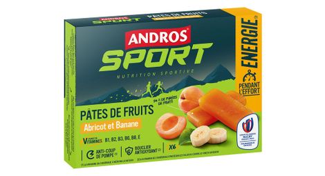 Andros sport energy pasta de frutas albaricoque/plátano 6x30g