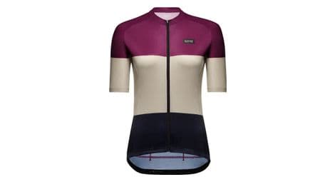 Maillot manches courtes gore wear spirit stripes violet beige