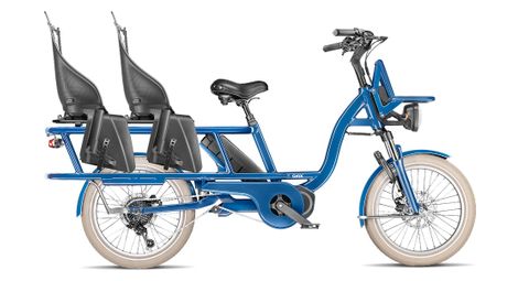 Vélo cargo gaya, l'incroyable le long, cobalt, pack bébés
