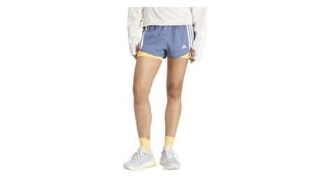 Short 2 en 1 femme adidas performance own the run bleu orange