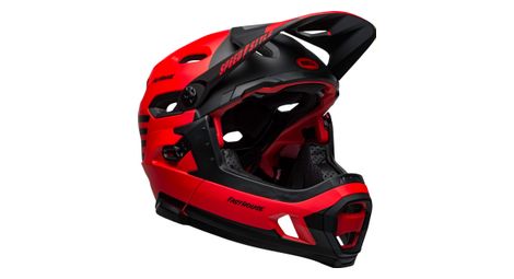 Casque avec mentonnière amovible bell super dh mips fasthouse rouge noir