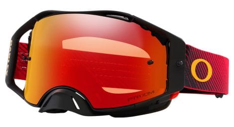 Oakley airbrake mx moto red flow goggle / prizm mx torch iridium / ref: oo7046-e6