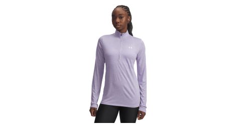 camiseta under armour tech twist violet 1 2 cremallera  mujer
