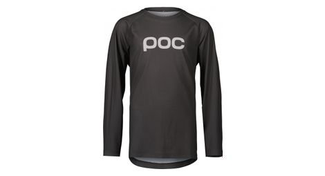 Poc essential mtb long sleeve jersey for kids dark grey