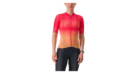 Maillot manches courtes femme castelli climber's 2.0 orange/rose