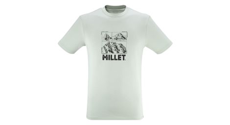 Camiseta de escalada  mijo verde chamonix logo para hombre