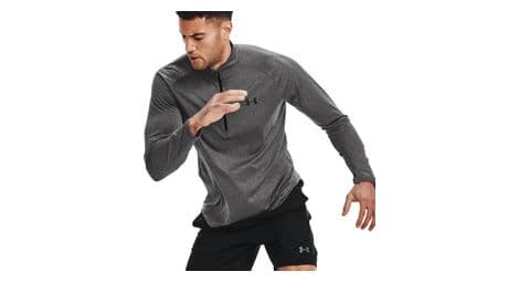 Camiseta de manga larga under armour tech 2.0 gris para hombre de 1/2 cremallera