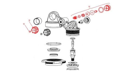 Rock shox beginning rebound knob assy - low speed vivid/vivid air b1