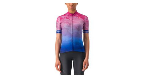 Maillot de manga corta para mujer castelli marmo multicolor rosa/azul