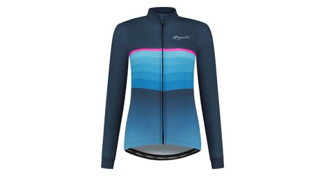 Maillot Manches Longues Velo Rogelli Impress II - Femme - Bleu/Rose