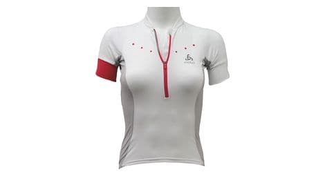 Odlo stand-up collar s/s 1/2 zip gavia 410891-10000, femme, blanc, t-shirts