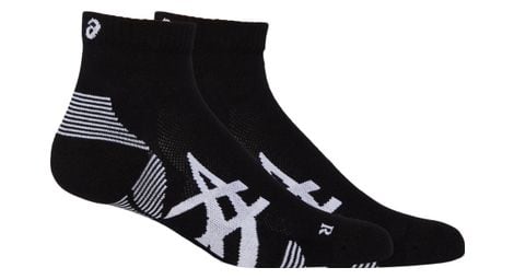 2 pares de calcetines asics cushion run quarter negro