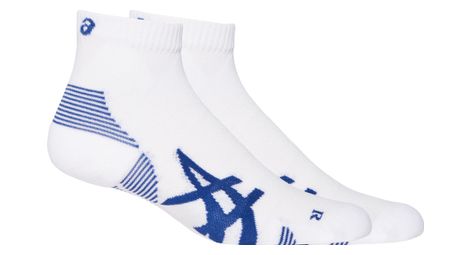 2 pares de calcetines asics cushion run quarter blanco/azul