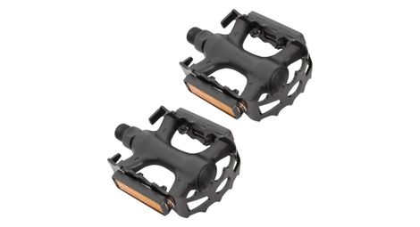 Paire de pedales plates massi m611 aluminium noir