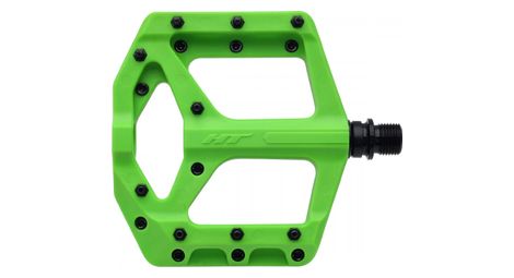 Coppia di pedali piatti ht components supreme-c pa32a verde fluorescente