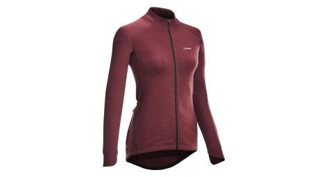 Triban rc900 maillot de manga larga para mujer merinos burdeos