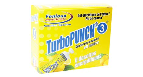 6 fenioux turbo punch 3 citrus energy gels (6 gels)