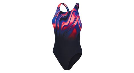 Damen Badeanzug Speedo Placement Powerback Schwarz/Rot