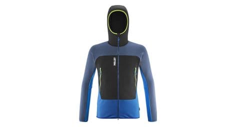 Millet fusion grid hooded fleece blue