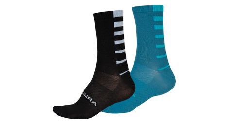 Set van 2 paar endura coolmax sokken blauw/zwart