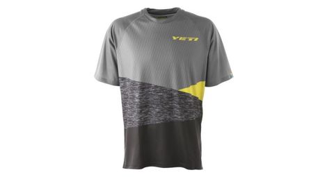 Maillot manches courtes yeti alder magnet abstract gris jaune