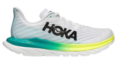 Chaussures de Running Hoka Mach 5 Blanc Vert Jaune