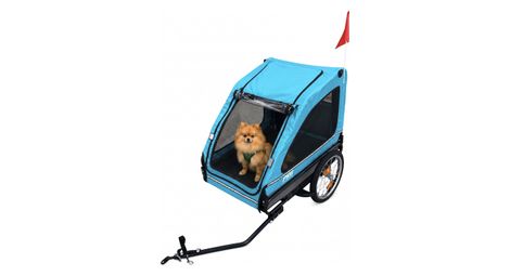 Remorque pour chien bleue – avec réflecteurs – 30 kg