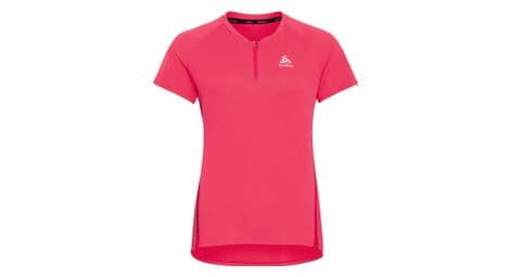 Odlo axalp trail women's 1/2 zip short sleeve jersey pink