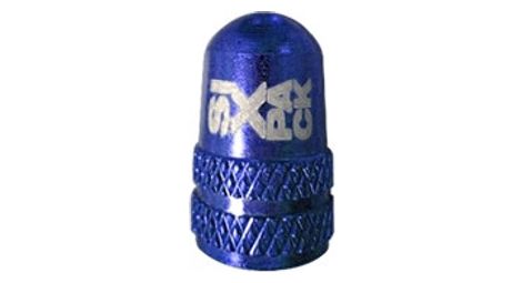 Bouchon de valve schrader alu sixpack racing bleu