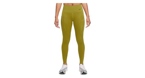 Damen 3/4 tights nike dri-fit go grün xs