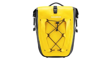 Sacoche de vélo étanche, pliable pour porte-bagages arrière - Jaune