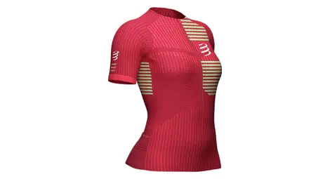 Compressport tri postural womens korte mouw jersey roze/groen