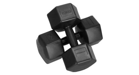 Halteres 2x 10 kg hexagon dumbbells entrainement de force pour la gymnastique et le fitness