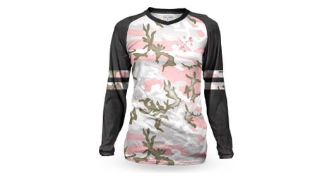 Maillot manches longues femme loose riders c s varsity camo rose