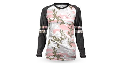 Women's loose riders c/s varsity camo pink long sleeve jersey