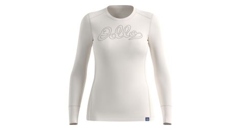 Camiseta interior Odlo Merino 200 «80 años» beige para mujer