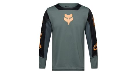 fox defend creation junior long sleeve jersey green kids